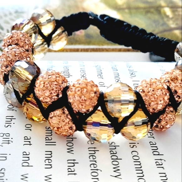 2/$30 Double Chballa Rose Gold Crystal Bracelet - Picture 6 of 10